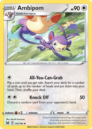 Ambipom 145 - Reverse Holofoil SWSH11 Lost Origin - Uncommon