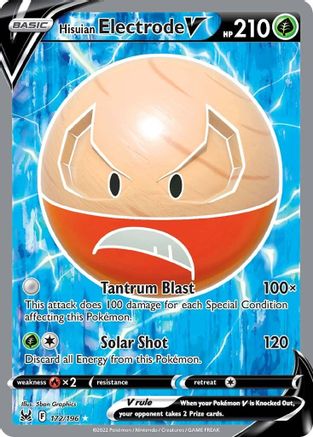 Hisuian Electrode V (Full Art) 172 - Holofoil SWSH11 Lost Origin - Ultra Rare