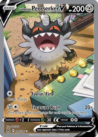 Galarian Perrserker V (Alternate Full Art) 184 - Holofoil SWSH11 Lost Origin - Ultra Rare