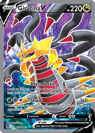 Giratina V (Full Art) 185 - Holofoil SWSH11 Lost Origin - Ultra Rare
