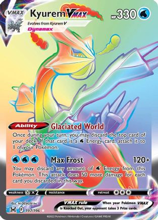 Kyurem VMAX (Secret) 197 - Holofoil SWSH11 Lost Origin - Secret Rare