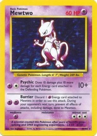 Mewtwo 010 - Holofoil Base Set - Holo Rare