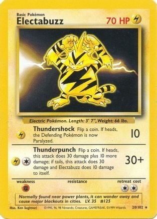 Electabuzz 020 Base Set - Rare