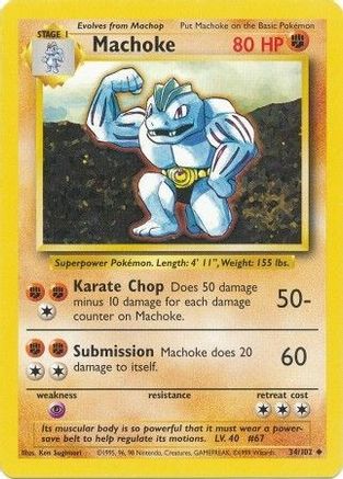 Machoke 034 Base Set - Uncommon
