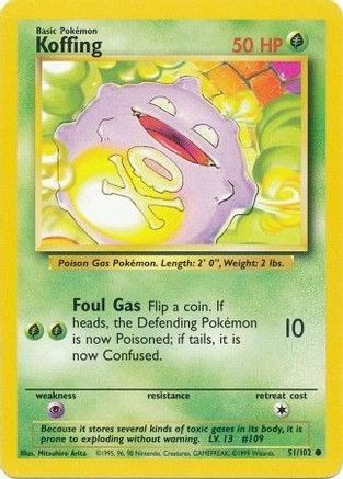 Koffing 051 Base Set - Common