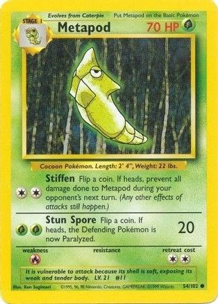 Metapod 054 Base Set - Common