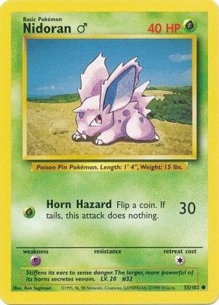 Nidoran M 055 Base Set - Common