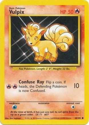 Vulpix 068 Base Set - Common