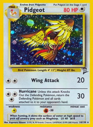 Pidgeot 014 - Holofoil Base Set 2 - Holo Rare