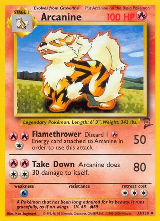 Arcanine 033 Base Set 2 - Uncommon