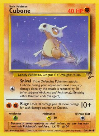 Cubone 070 Base Set 2 - Common