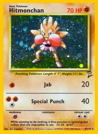 Hitmonchan 008 - Holofoil Base Set 2 - Holo Rare