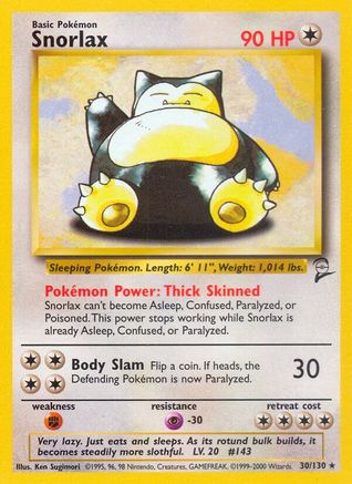 Snorlax 030 Base Set 2 - Rare