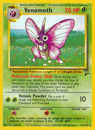 Venomoth 031 Base Set 2 - Rare