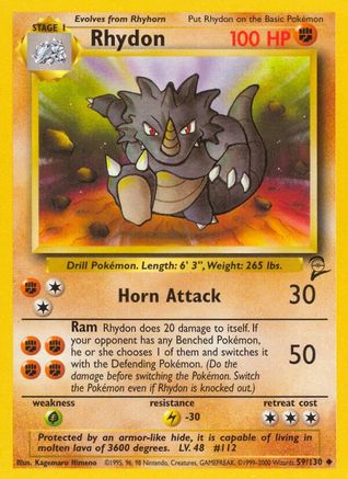 Rhydon 059 Base Set 2 - Uncommon