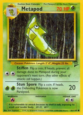 Metapod 081 Base Set 2 - Common