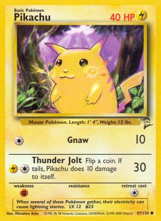 Pikachu 087 Base Set 2 - Common