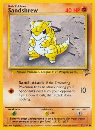 Sandshrew 091 Base Set 2 - Common
