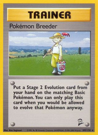 Pokemon Breeder 105 Base Set 2 - Rare