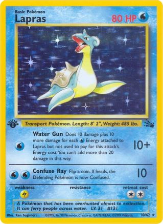 Lapras (10) (10) 010 - Unlimited Holofoil Fossil - Holo Rare