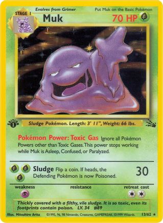 Muk (13) (13) 013 - Unlimited Holofoil Fossil - Holo Rare