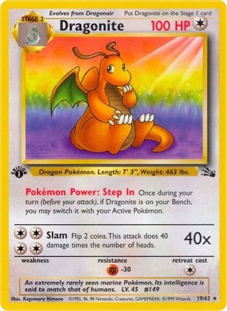 Dragonite (19) (19) 019 - Unlimited Fossil - Rare