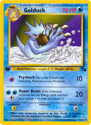 Golduck 035 - 1st Edition Fossil - Uncommon