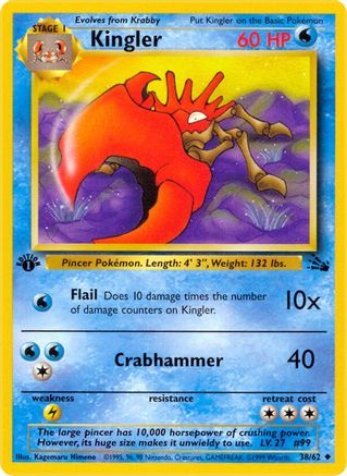 Kingler 038 - Unlimited Fossil - Uncommon