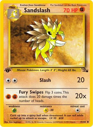 Sandslash 041 - Unlimited Fossil - Uncommon