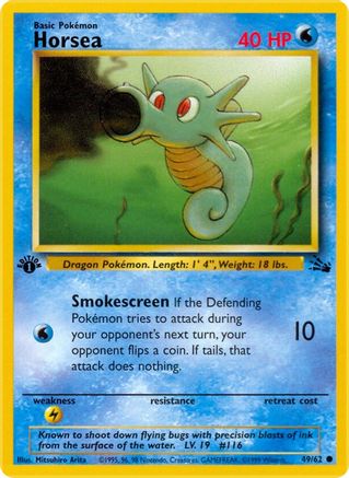 Horsea 049 - 1st Edition Fossil - Common