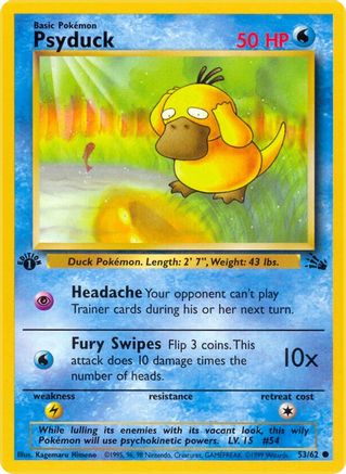 Psyduck 053 - 1st Edition Fossil - Common