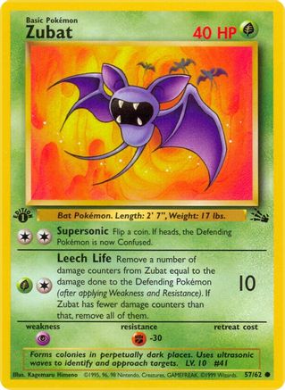 Zubat 057 - 1st Edition Fossil - Common