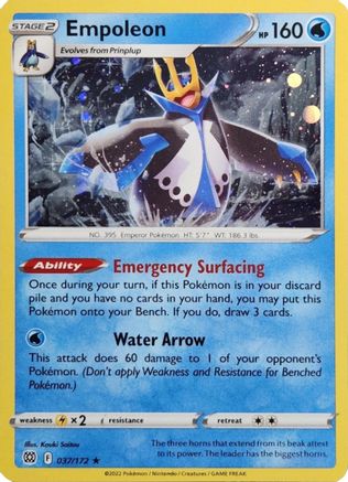 Empoleon (Cosmos Holo) 037/172 - Holofoil Miscellaneous Cards & Products - Holo Rare