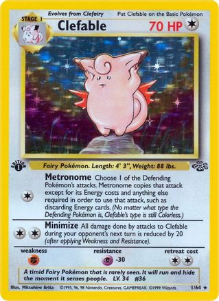 Clefable (1) (1) 001 - 1st Edition Holofoil Jungle - Holo Rare