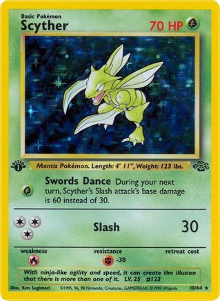 Scyther (10) (10) 010 - Unlimited Holofoil Jungle - Holo Rare