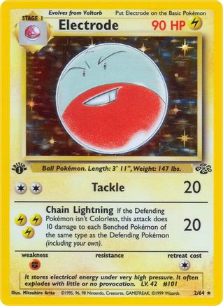 Electrode (2) (2) 002 - 1st Edition Holofoil Jungle - Holo Rare
