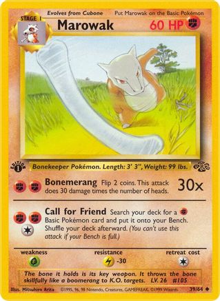 Marowak 039 - 1st Edition Jungle - Uncommon