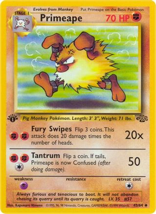 Primeape 043 - 1st Edition Jungle - Uncommon