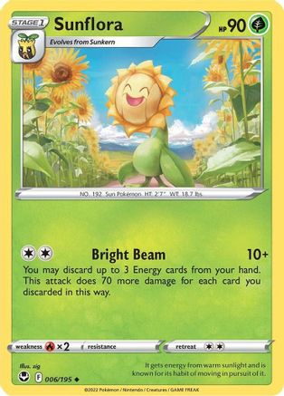 Sunflora 006 - Reverse Holofoil SWSH12 Silver Tempest - Uncommon