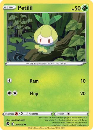 Petilil 009 - Reverse Holofoil SWSH12 Silver Tempest - Common