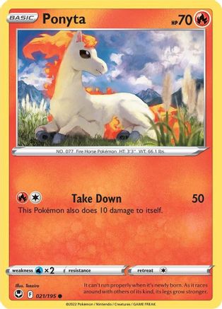 Ponyta 021 - Reverse Holofoil SWSH12 Silver Tempest - Common