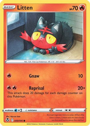Litten 030 SWSH12 Silver Tempest - Common