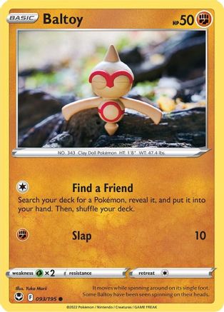 Baltoy 093 - Reverse Holofoil SWSH12 Silver Tempest - Common