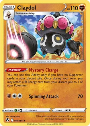 Claydol 094 - Reverse Holofoil SWSH12 Silver Tempest - Uncommon