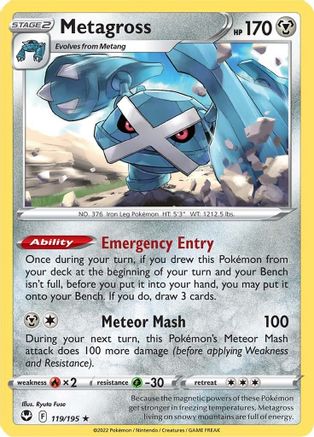 Metagross 119 - Holofoil SWSH12 Silver Tempest - Holo Rare