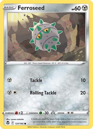 Ferroseed 121 - Reverse Holofoil SWSH12 Silver Tempest - Common
