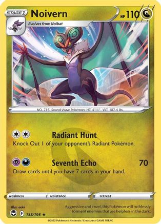 Noivern 133 - Reverse Holofoil SWSH12 Silver Tempest - Rare