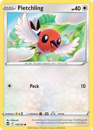 Fletchling 150 - Reverse Holofoil SWSH12 Silver Tempest - Common