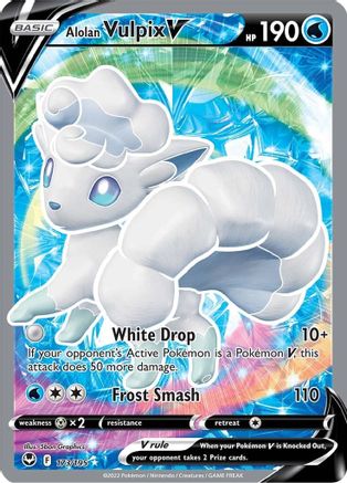 Alolan Vulpix V (Full Art) 173 - Holofoil SWSH12 Silver Tempest - Ultra Rare