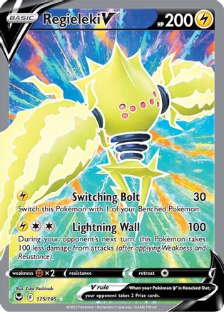Regieleki V (Full Art) 175 - Holofoil SWSH12 Silver Tempest - Ultra Rare
